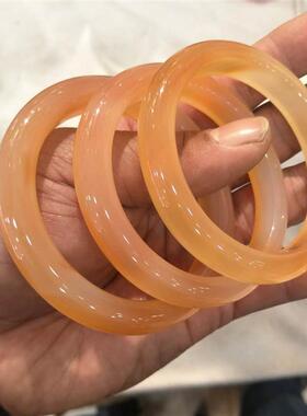 手镯玉髓玛瑙天然色女玉镯条少女冰款叮当闺蜜透仿汉服飘花冰种圆