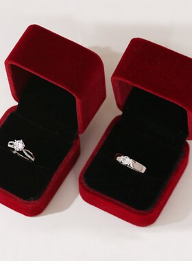 婚礼交换戒指结婚对戒仿真假钻戒一对求婚道具仪式用的订婚假婚戒