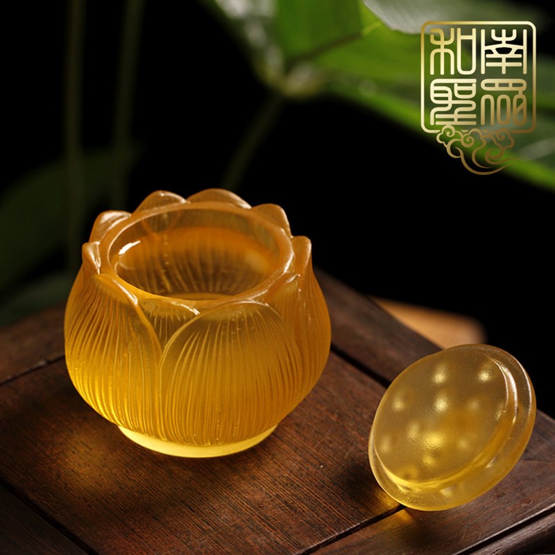 家用佛堂净水杯供水杯供佛圣水杯古法琉璃观音大悲水莲花贡杯包邮