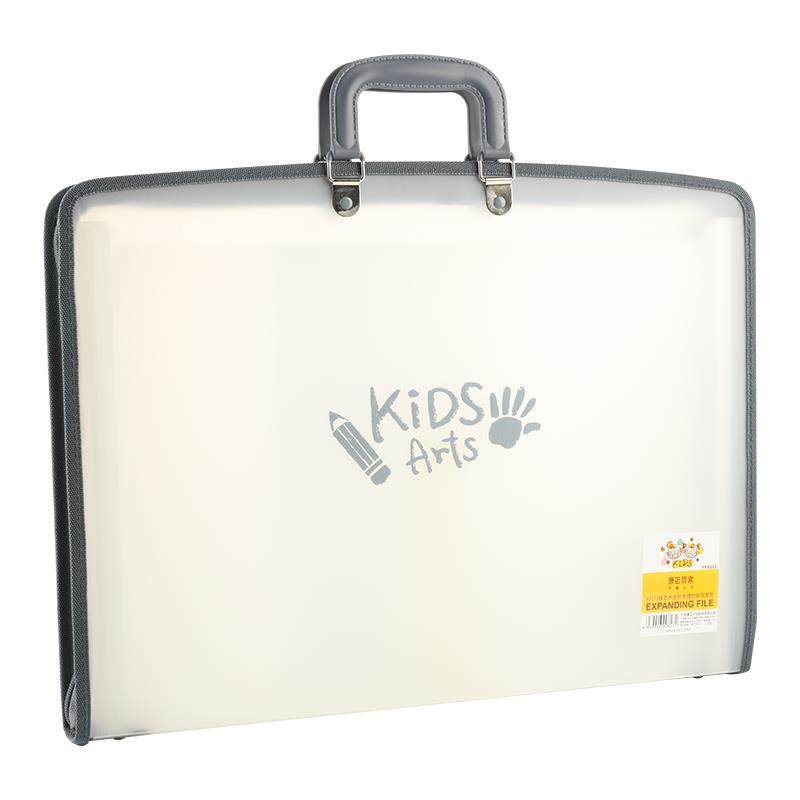 康百A3手提拉链风琴包多层文件夹可爱办公用文件袋8k收纳盒插页试