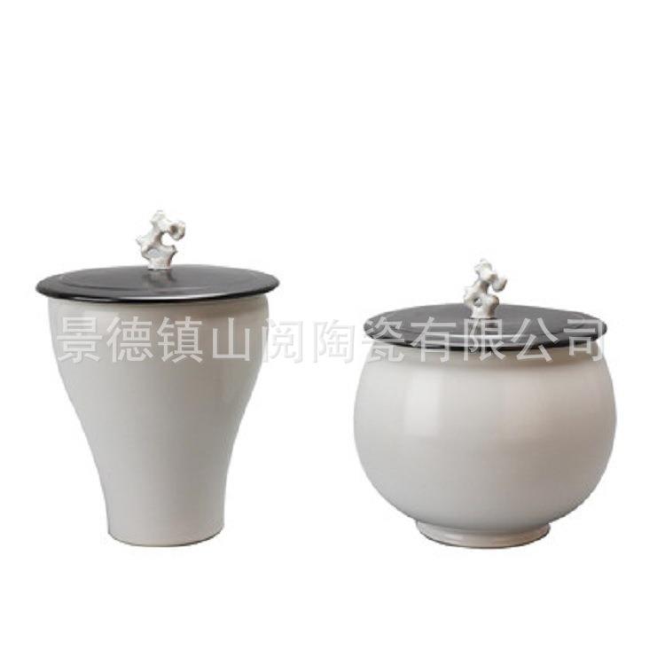 新中式创意陶瓷茶叶罐摆件客厅家居饰品酒柜储物罐玄关样板房摆设