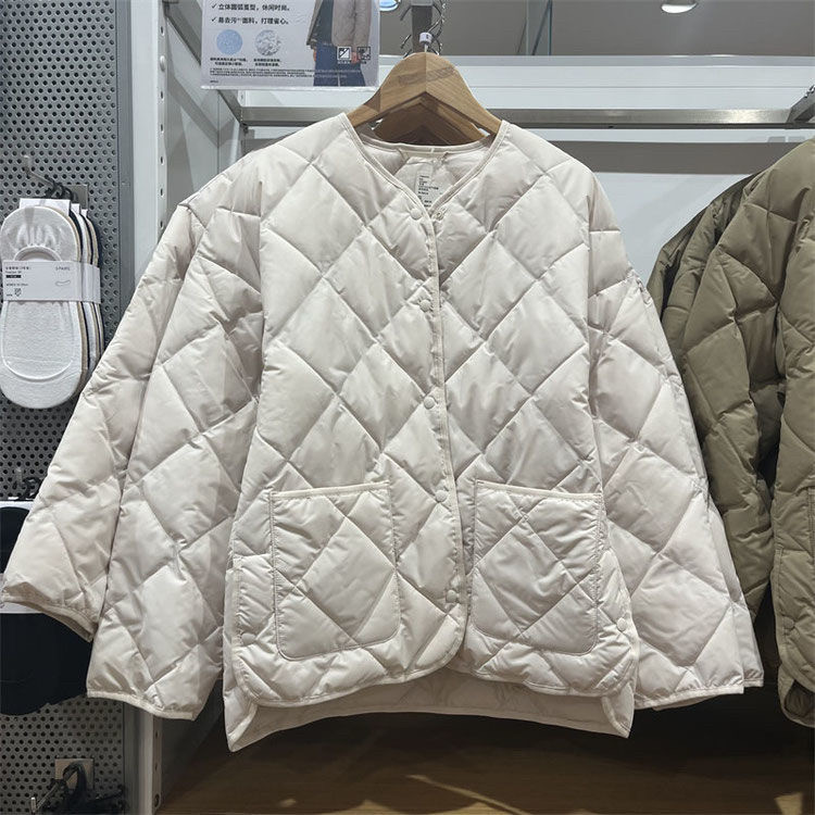 UIUT/冬季女装菱形格空气棉棉衣/棉服