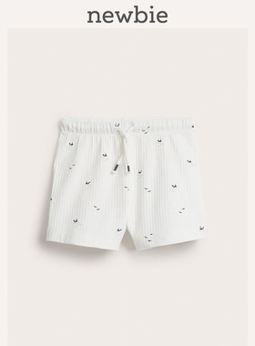 Newbie瑞典进口童装春夏婴儿有机棉小鲸鱼印花短裤亲肤柔软宝宝裤