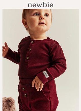 Newbie瑞典北欧童装婴儿圣诞新年纯棉有机棉长袖连体衣爬服