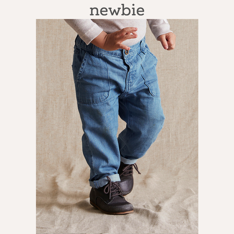 Newbie瑞典进口童装春夏小童婴儿蓝色牛仔裤纯棉长裤