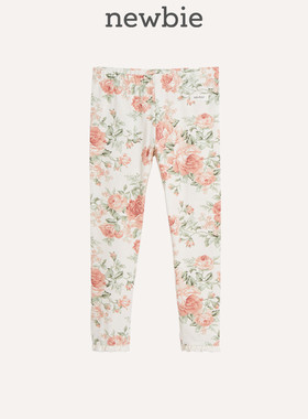 Newbie瑞典童装春夏儿童花卉系列玫瑰印花休闲打底裤