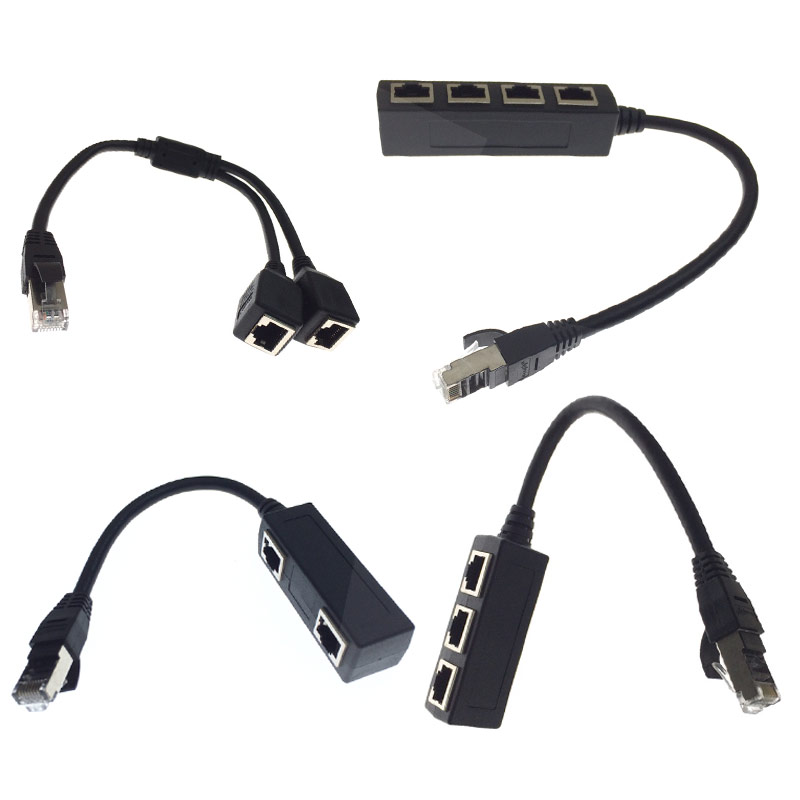 rj45一分二七类网线一拖三网络8p8c口1分4配线分线器上网宽带接头