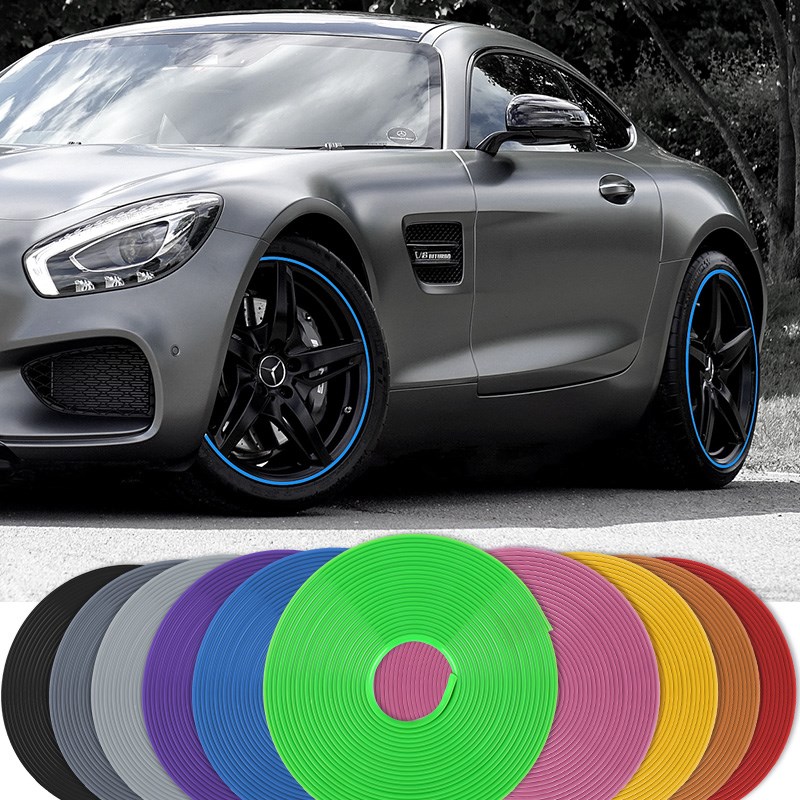 汽车轮毂装饰条车轮贴保护圈防擦防撞条防刮圈条贴纸轮毂改装通用