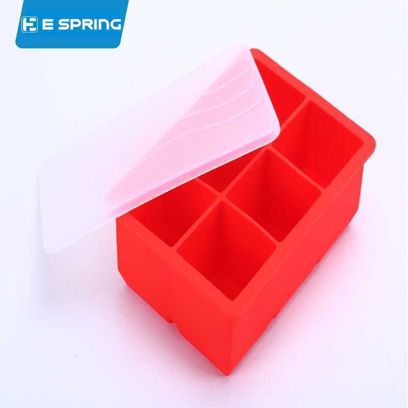 新款直销现货硅胶6格冰格 带盖4.8cm六格国王大冰格 儿童宝宝辅食