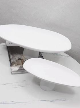 新款直销简约茶几高脚果盘摆件样板间托盘装饰品客厅创意树脂水果