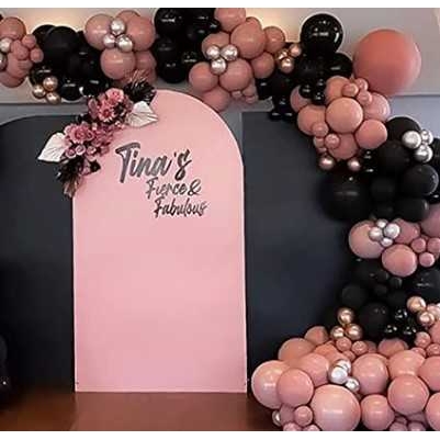 新款直销跨境创意款黑粉女孩气球链 背景装饰气球组合套装 生日聚