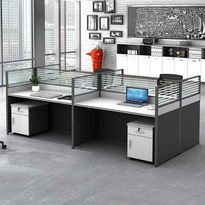 新款直销办公桌椅2人职员卡座简约现代6人办公屏风位办公室家具组