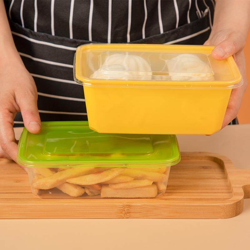 新款直销一次性餐盒长方形外卖打包盒塑料pp食品级彩色饭盒保鲜盒