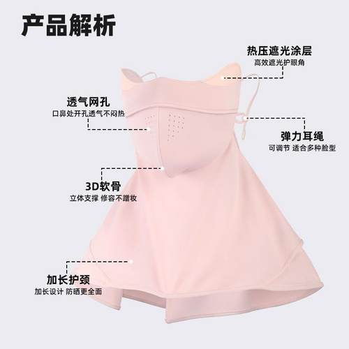 新款直销夏季防晒冰丝透气面纱户外防紫外线脸基尼口罩骑行护颈遮