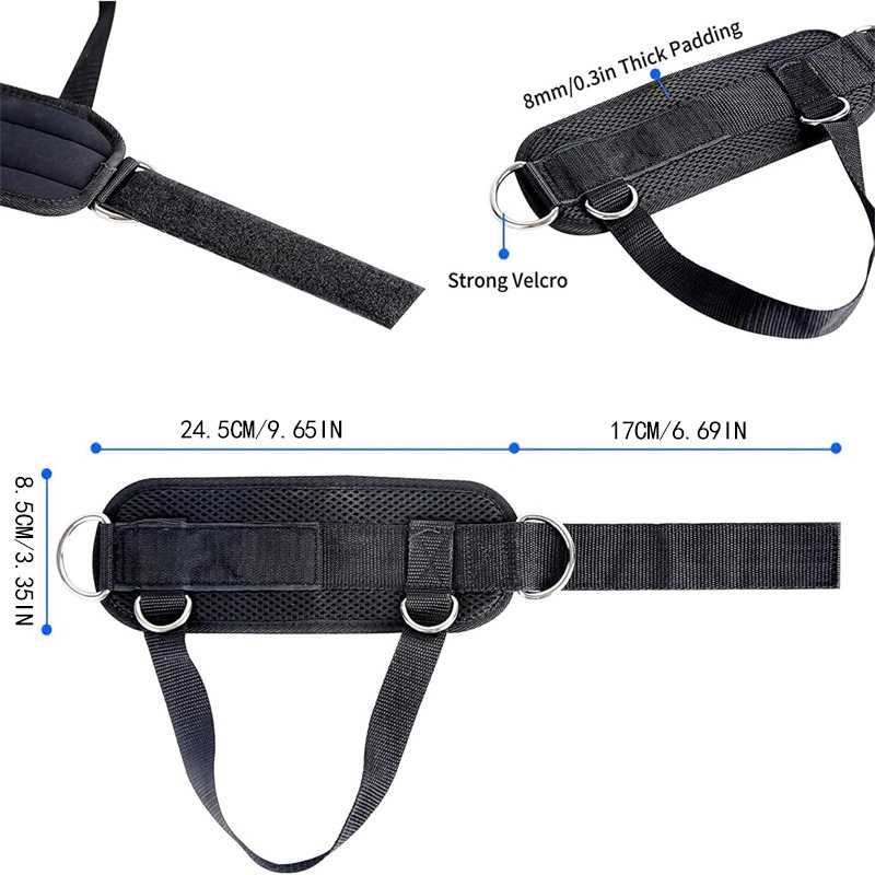 新款直销健身龙门架脚踝扣带升级绑绳四D 环多方向练腿练臀力量训