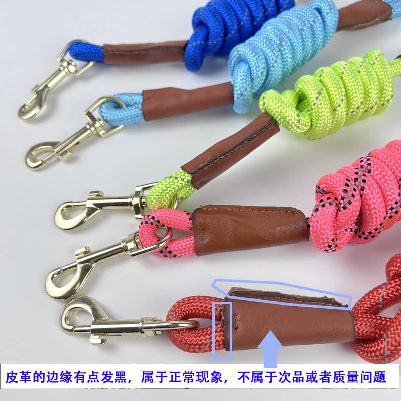 新款直销单条反光丝狗绳 120cm遛狗绳泰迪比熊大型犬萨姆金毛牵引