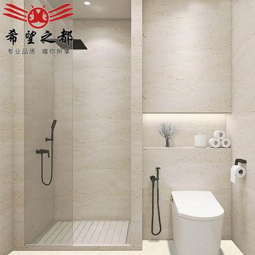 新款直销哑光柔光米黄洞石瓷砖600x1200酒店大堂墙砖民宿别墅卫生