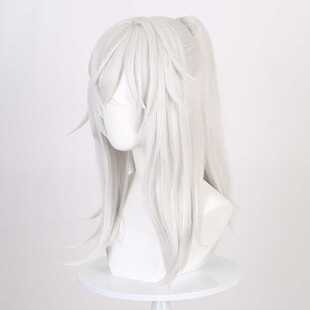 新款直销崩坏景元 cos假发 星穹铁道 虎口夹马尾银白色古风少年造