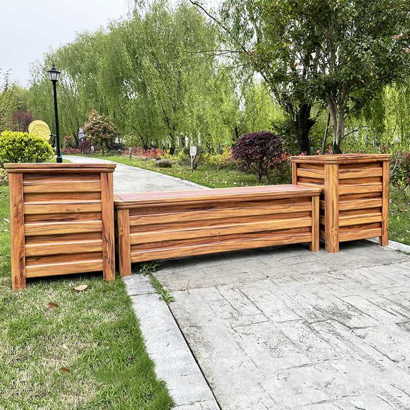 新款直销铝合金花箱户外座椅 公园道路花坛高跟鞋花池异形 组合花