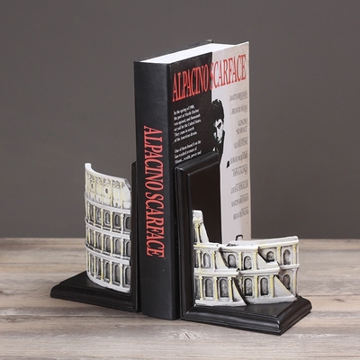 新款直销美式个性书立书靠书房摆件古罗马竞技场凯旋门书挡书房装