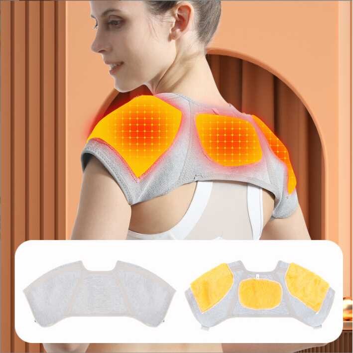 新款直销竹炭护肩中老年空调房双肩保暖坎肩防风防寒加绒运动男女