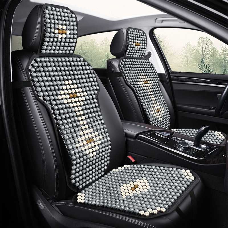 新款直销夏季汽车凉垫小蛮腰坐垫木珠腰靠汽车通用三件套透气座垫
