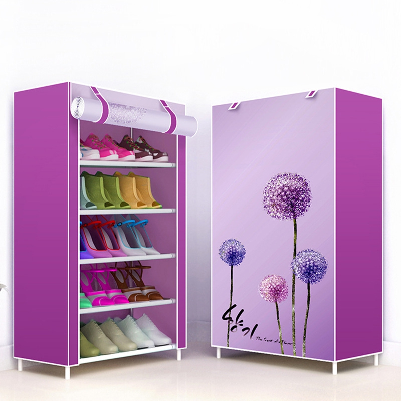 新款直销6层5格家用门口鞋架多层组合简易鞋架收纳防尘组装鞋架