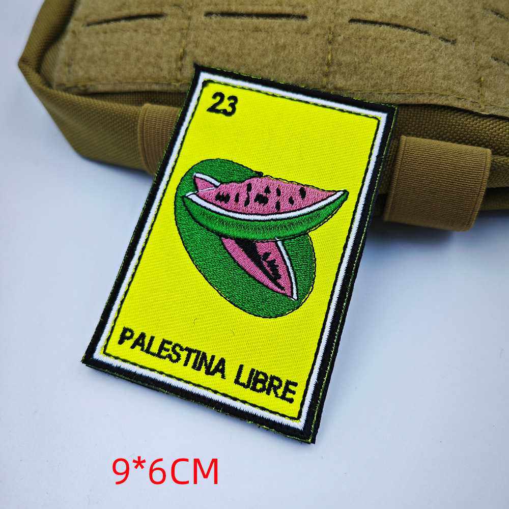 新款直销热销现货 自由的巴勒斯坦国旗刺绣补丁PVC橡胶徽章魔术贴