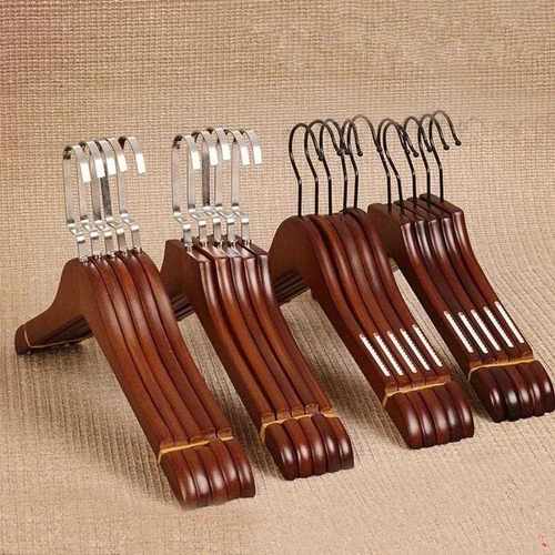 新款直销实木衣架服装店木质衣架专用家用植绒宽肩衣撑子儿童女装