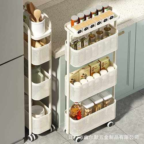 新款直销收纳缝隙可移动置物车冰箱浴室超窄厨房窄缝收纳储物柜夹