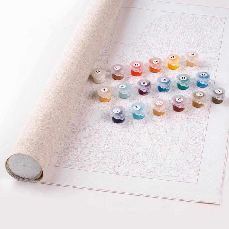 新款直销MF187手工diy数字油画 手绘风景建筑 唯美古老建筑蓝色小,玩具/童车/益智/积木/模型,颜料,淘宝优惠券,粉丝福利购,淘宝优惠卷