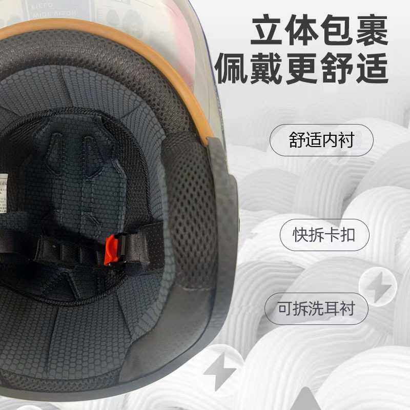 新款直销A2新国标3C认证摩托车头盔四季电动车男女通用半盔骑行四