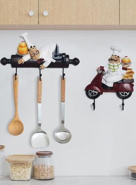 新款直销厨房壁挂摆件 创意北欧风墙壁厨师电源线插头厨房用品挂