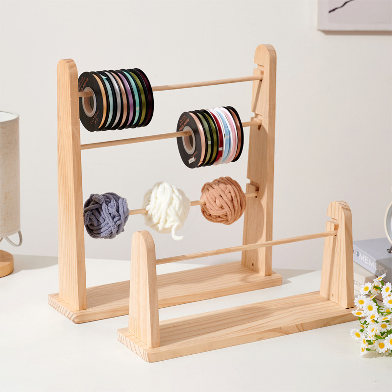实木丝带架DIY毛线收纳架