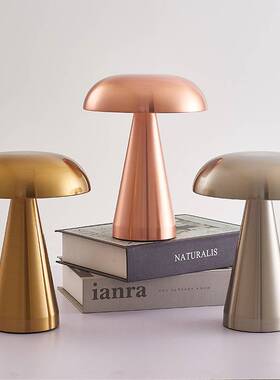 713金属台灯大蘑菇创意餐桌酒店酒吧装饰台灯USB充电触摸小夜灯