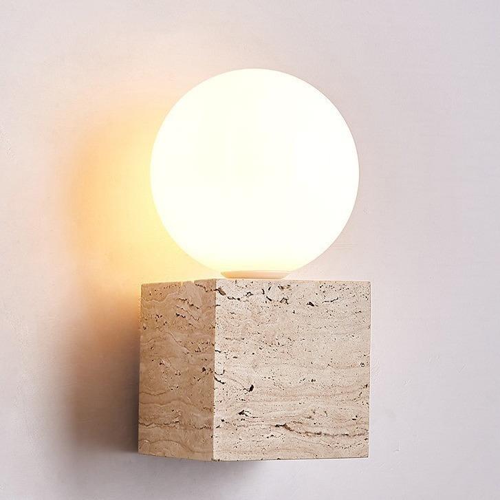 侘寂风黄洞石壁灯北欧卧室床头壁灯日式创意民宿楼梯墙壁氛围灯具