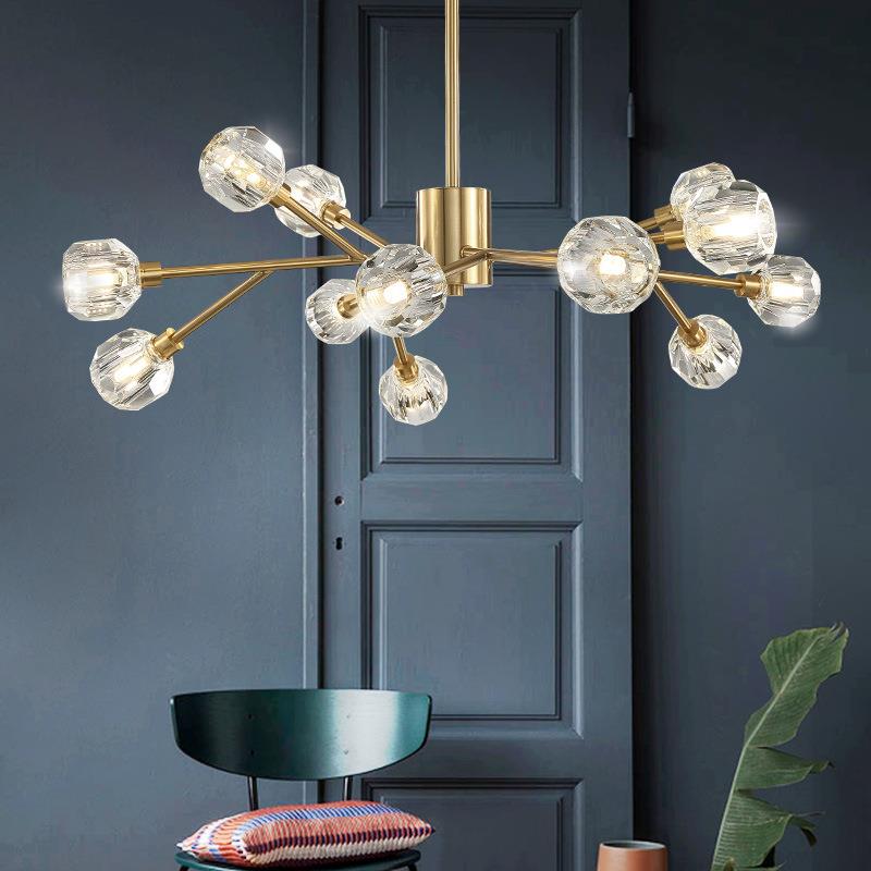 后现代水晶吊灯客厅灯简约现代大气家用餐厅轻奢北欧魔豆分子灯具