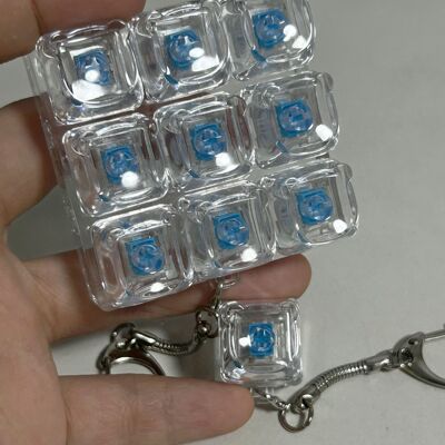 发光透明熊头PC减压按键钥匙扣键