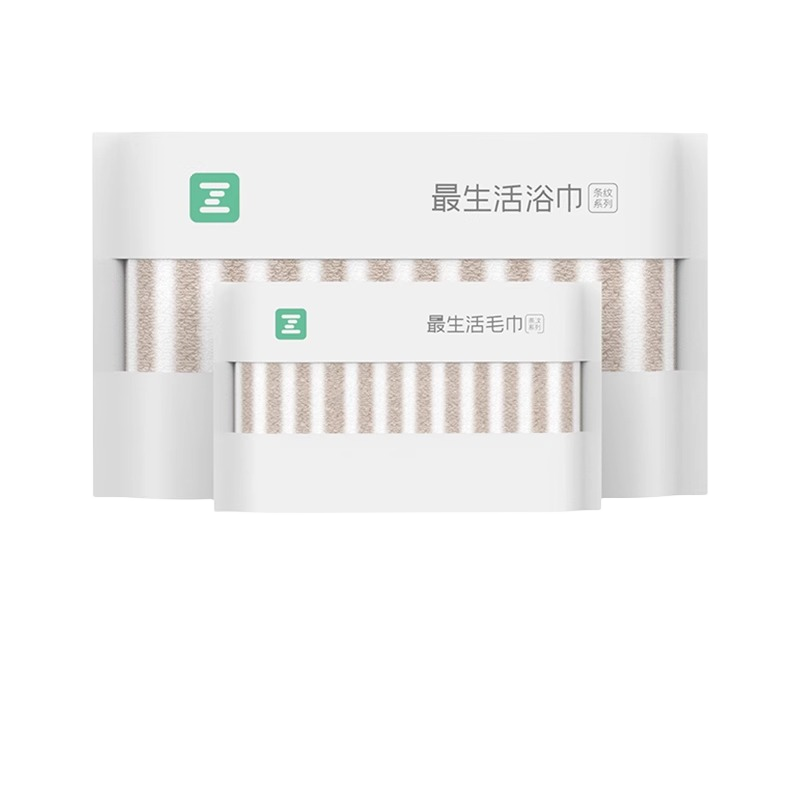 最生活条纹加长浴巾纯棉