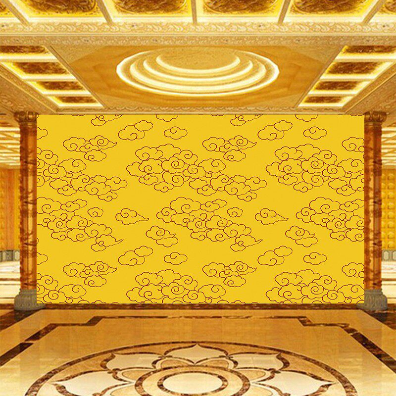 顶画图案壁布画云纹背景墙佛堂壁纸祥云供台天花板寺庙神位墙纸