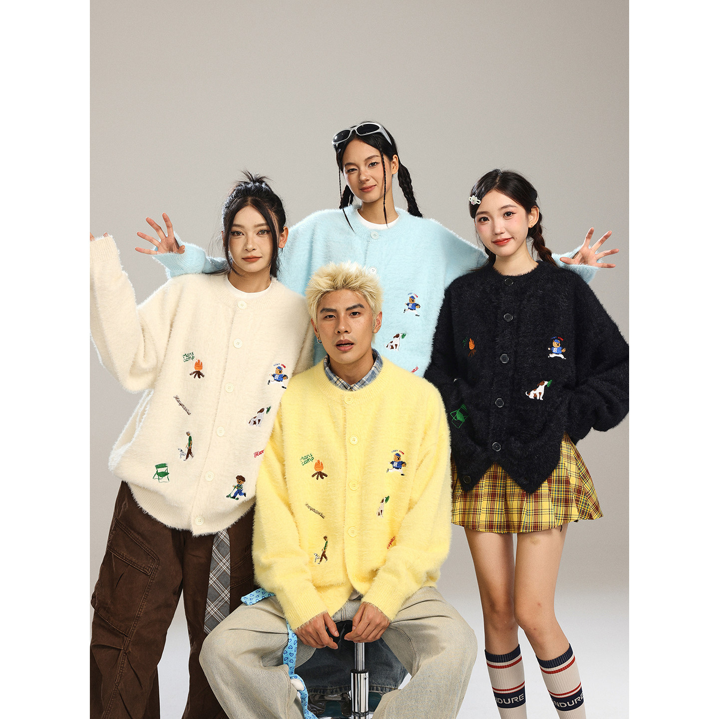 MANYSTON美式潮牌毛衣男款秋冬季青少年宽松休闲针织开衫外套上衣,男装,针织衫/毛衣,淘宝优惠券,粉丝福利购,淘宝优惠卷