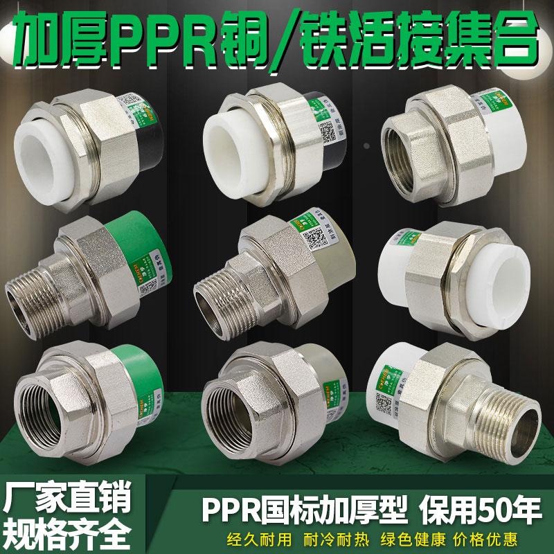 PPR外丝牙内丝牙双头PPR转PE铜活接转换活接PPR水管管件配件接头