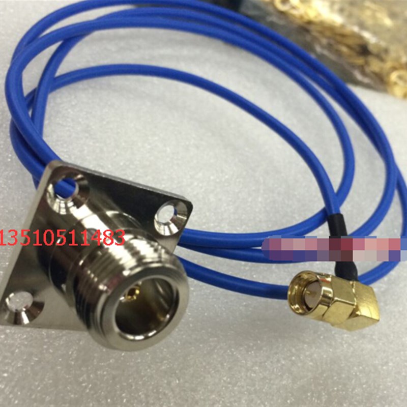 射频N/SMA-KJF同轴半柔50欧RG405跳线 AP高频N母带法兰转SMA馈线