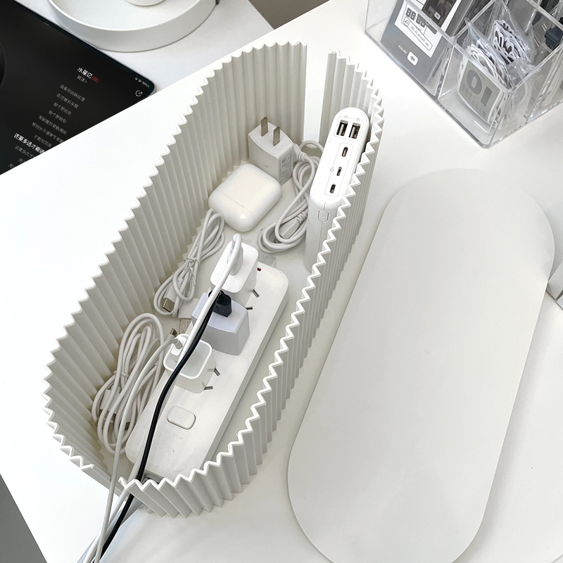 插线板收纳盒电线整理线盒插座插排电源理线网线集线神器装饰遮挡