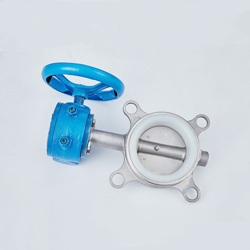 国标不锈钢手动衬硅胶蜗轮传动对夹式垂直板式软密封蝶阀蒸气调节