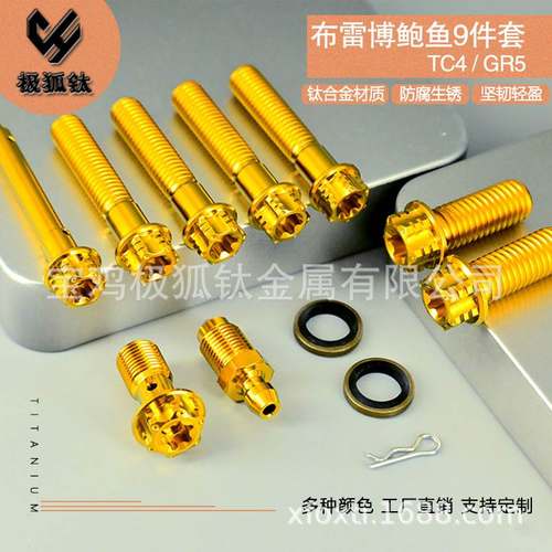 钛合金卡钳螺丝布雷博Brembo对四鲍鱼辐射卡钳套装改装TC4高强度