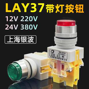 上海银波YBLAY37带灯按钮开关自锁/复位12V24V220V380V