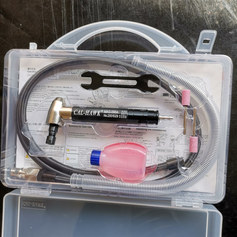 气动笔90度弯头3毫米夹头气动打磨笔抛光笔MAG-095A 2500转风磨笔