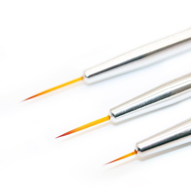 跨境拉线笔3支opp袋装塑料长杆三色美甲笔套装光疗甲描绘雕花