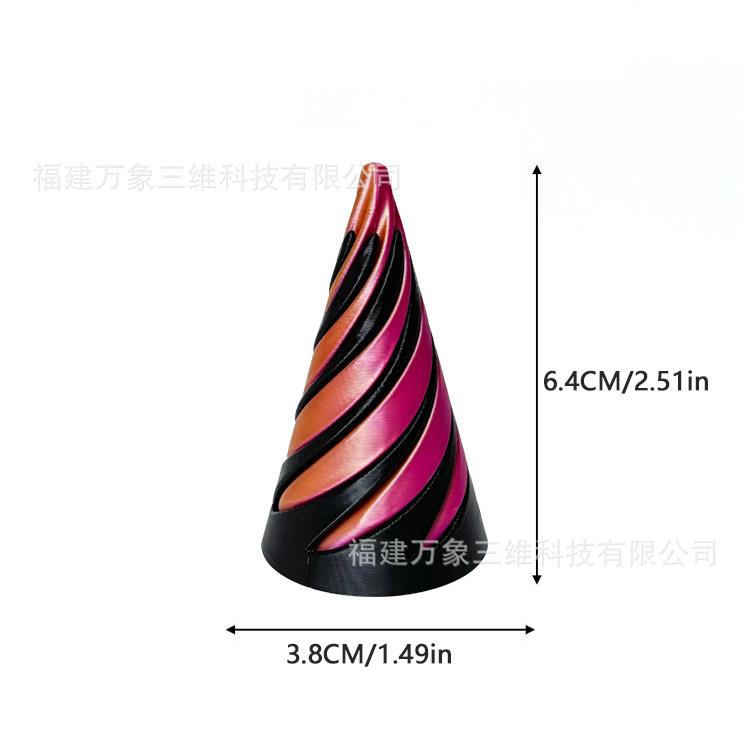 跨境3d打印解压玩具螺旋锥金字塔穿越雕塑减压礼物亚马逊解压神器